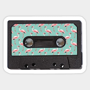 Cassette Tape Vintage Flamingo Turquoise Sticker